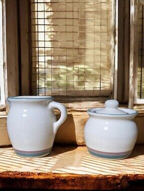 PFALTZGRAFF Vintage JUNIPER Cream Pitcher and Sugar Bowl w Lid Stonewear
